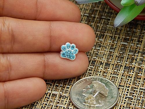 Image of 925 Sterling Silver Paw Print Stud Earrings (Choose Your Style) (Nickel Free)