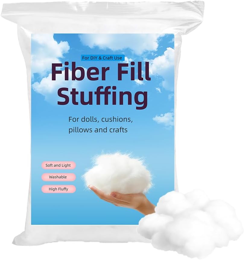ULive Polyester Fiber Fill, Premium Stuffing, Fluff High Resilience Fill Fiber for Stuffed Animal Crafts, Pillow Stuffing 200g/7oz