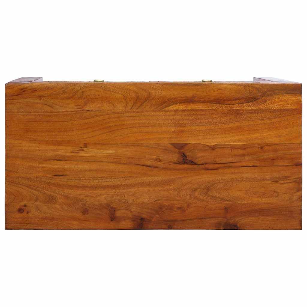 Scrivania con cassetto marrone in legno massello di acacia e legno ingegnerizzato 100 x 50 x 75 cm, postazione lavoro versatile per casa, ufficio, studio