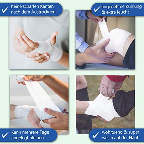 AKTIMED HAUT Zinkverband - Zinkleimverband kühlend - feucht pflegender Verband + pflanzlichem Extrakt Herzsame D6* - Zinkleimbinde Dermatest „sehr gut' Patentbasierter Kühlverband + Schutzverband
