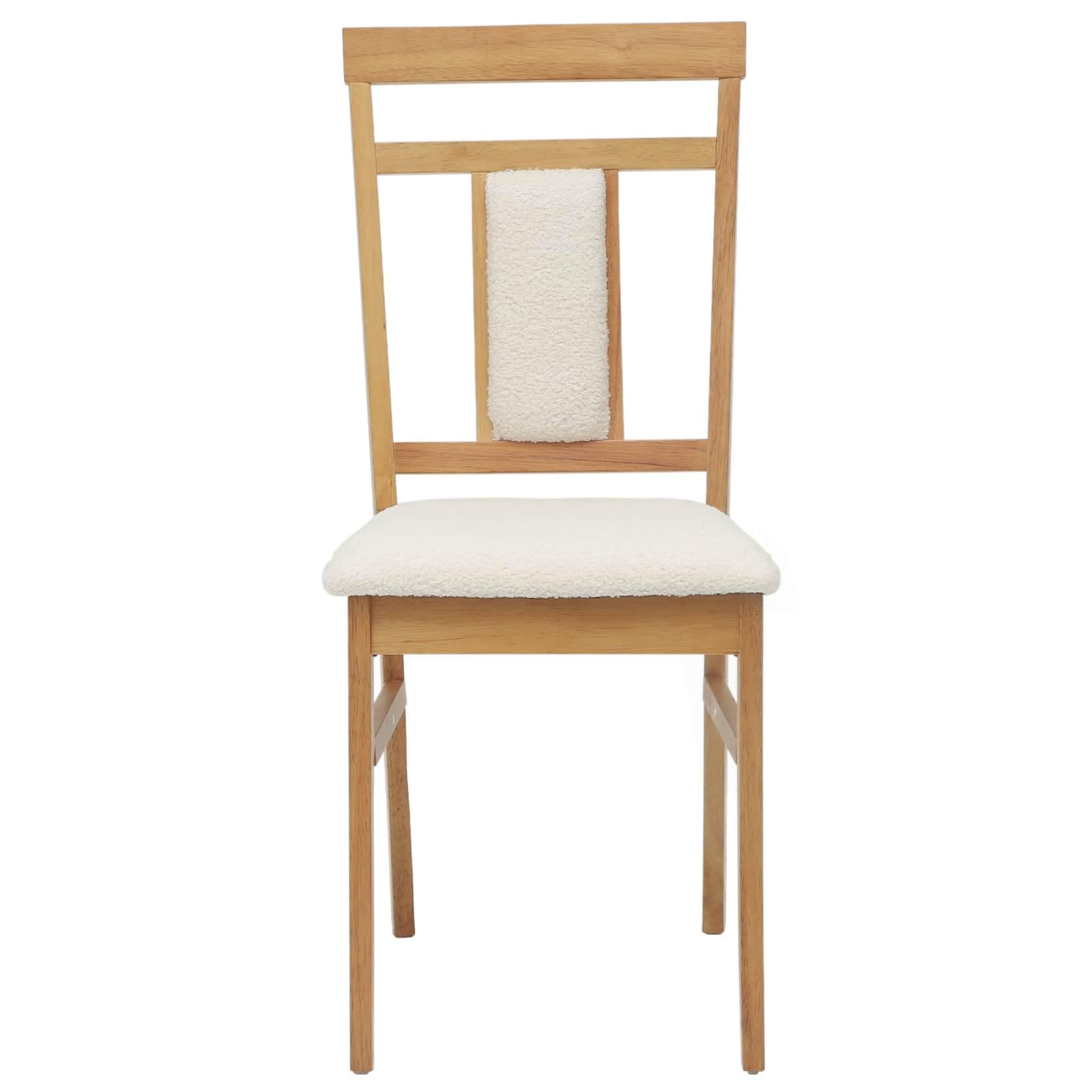 Generico Sedia da Pranzo 2 PCS Naturale e Chiaro Legno di Gomma Solido,Mobili,Sedie,Sedie per Cucina e Sala da Pranzo,Marrone,10 kg,42020509