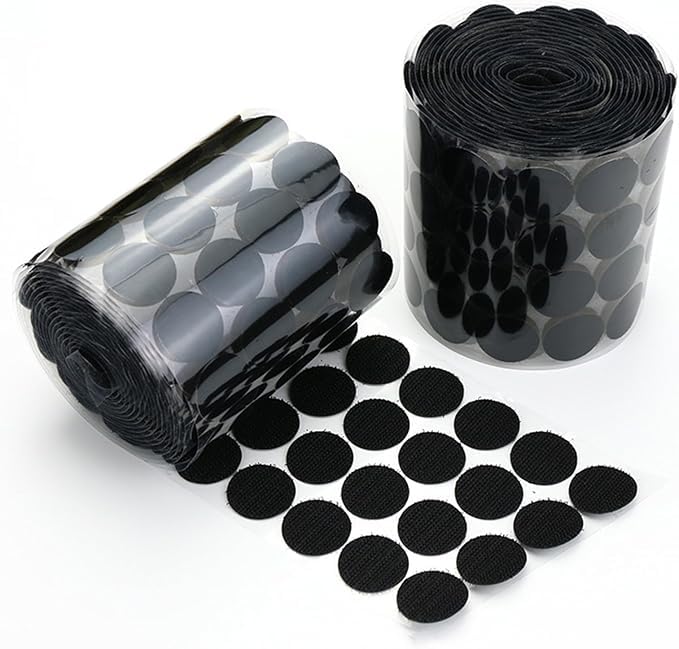 IFNOW 200pcs (100 Pair Sets) 15mm Diameter Sticky Back Hook Coins, Black Hook & Loop Dots for DIY Crafts Office Classroom Office Home