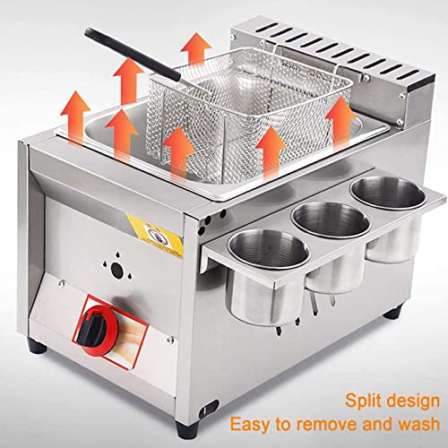 Kommerzielle Gas-Fritteuse mit Korb und Deckel, 8 l Edelstahl-Desktop-Fritteuse, Fritteuse für Hähnchen-Hausküchen-Restaurants – Bild 8