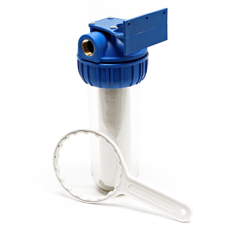 1-stopniowy filtr do wody Naturewater NW-BR10B-S, 5 µ, wkład filtrujący 32,89 mm (1"), wkład PP Ø60 mm, uchwyt ścienny filtra, klucz do filtra, filtr osadów