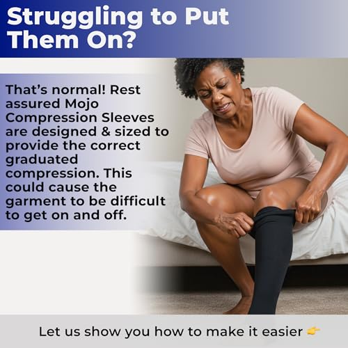 mojo compression socks - 20-30mmhg graduated support thigh-hi leg sleeves with grip top - 10 sizes 5 colors - reduces swelling ideal for varicose veins lymphedema dvt treatment - 1 pair