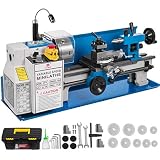 Mophorn Metalldrehmaschinen 7x14 Zoll 550W Mini-Drehmaschine 350mm Mittenabstand Tischdrehmaschine 50-2500 RPM mit Metrisch Gewinde 0,5-2,5mm und 21mm