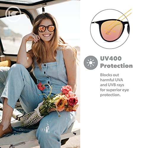 Image of Knockaround Round Trendy Polarized Sunglasses for Women - UV Protection