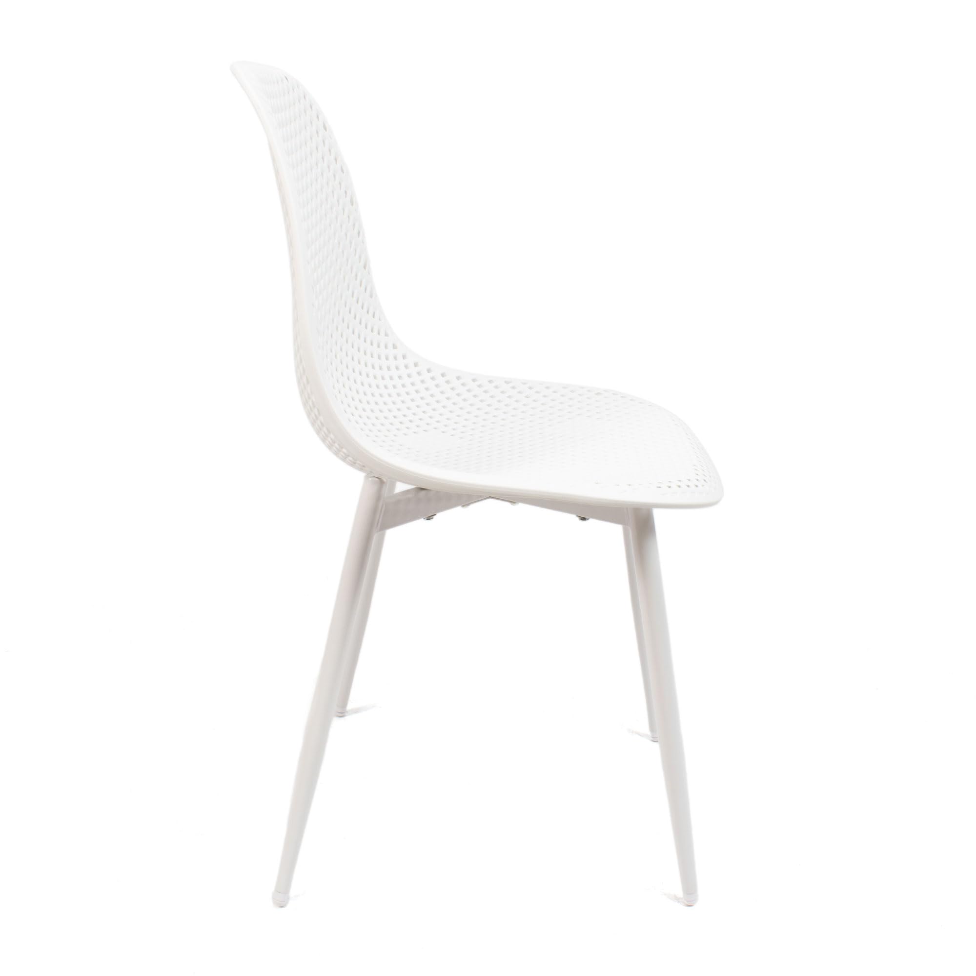 THE SECRET HOME - Conjunto de 2 y 4 Sillas en Polipropileno y Metal/Madera - Asiento de Diseño Ideal para Comedor y Cocina - Varios Modelos (2, Modelo 7 - Blanco)