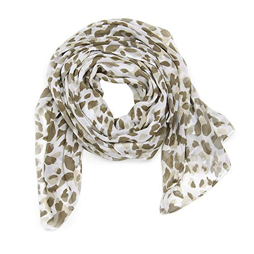 MANUMAR Schal Federn Punkte Spuren Damenschal Tuch Scarf beige lila gelb! Weicher Schal als edles Accessoire! Weihnachtsgeschenk Freundin Damen