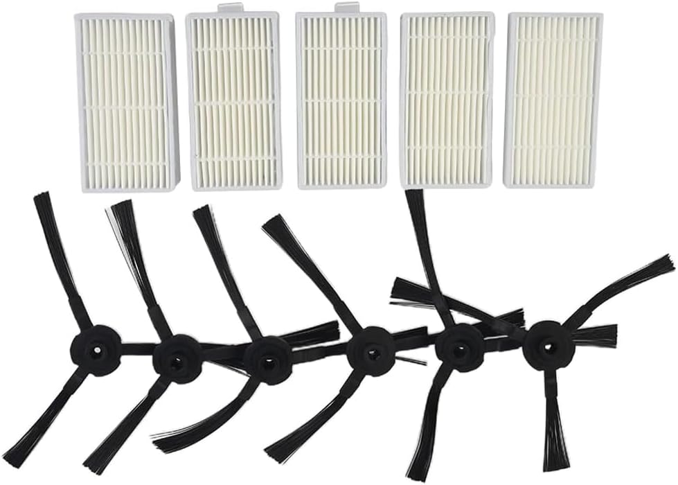 Daaxing Kit di 11 filtri HEPA per aspirapolvere robot Lidl SilverCrest SSR 3000 A1, 5 filtri HEPA, 6 spazzole laterali