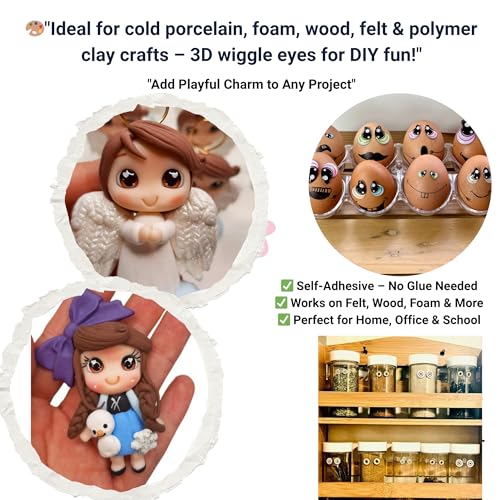 Image of 3D Resin Doll Eyes - 7mm Self-Adhesive Craft Eyes (24 pcs / 12 Pairs) - Realistic Cabochon Eyes for Amigurumi, Dolls, Polymer Clay, Cold Porcelain, Felt & DIY Crafts (Dark Brown)