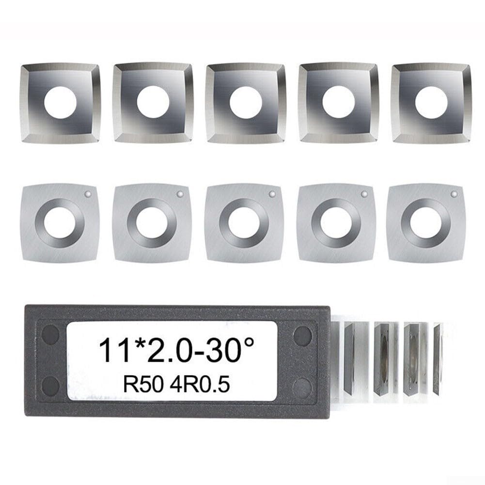 Inserti in carburo di tungsteno 11x11x2 mm, confezione da 10, per teste di taglio a spirale