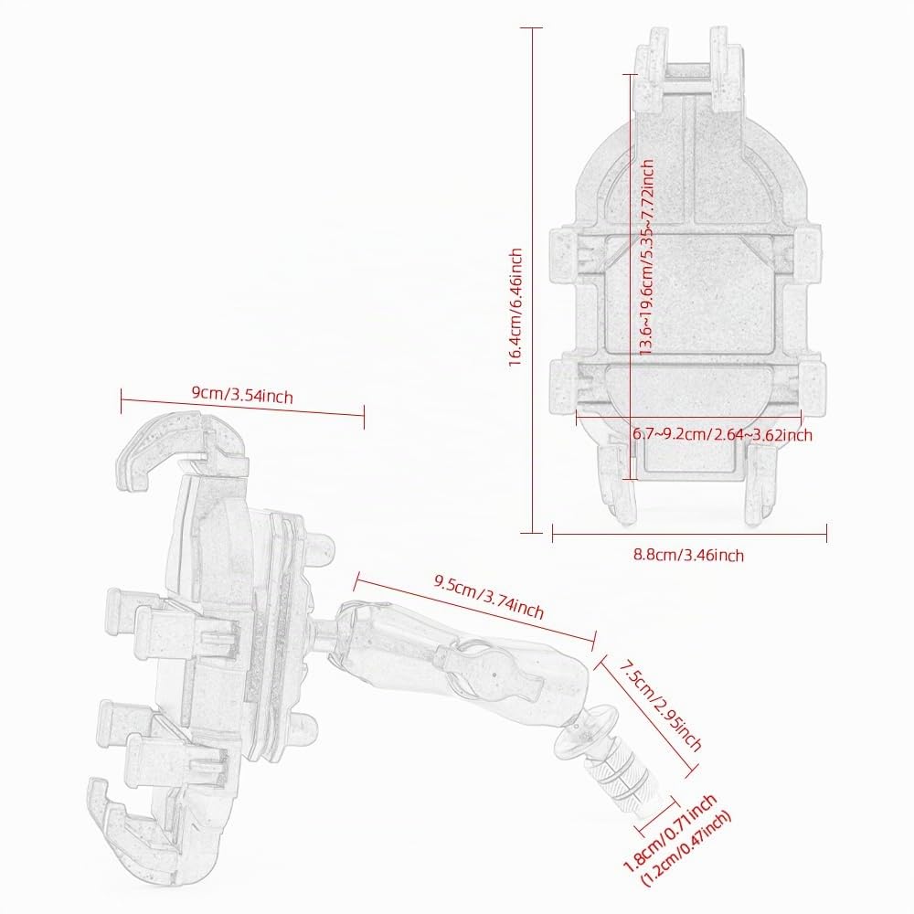 Porta cellulare per moto Supporto GPS per smartphone da 4'' - 7'' Adatto a tutte le moto con fori da 12mm-24mm Per R1 R6 F5 CBR650F VFR1200 Vfr800 GSX-R750 (C)