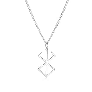 Berserker Rune Pendant Necklace for Men Women Bindrune
