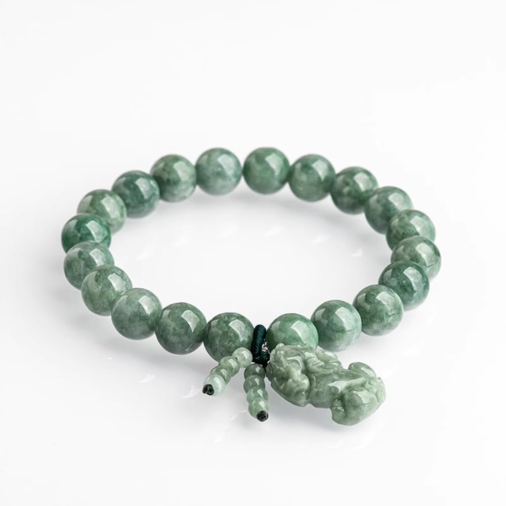 YDYDTTKD Bracciale Portafortuna, bracciali, bracciali da Donna, Braccialetto Feng Shui in Giada Blu Olio per Donna, Braccialetto Autentico Adatto per 14-16 cm
