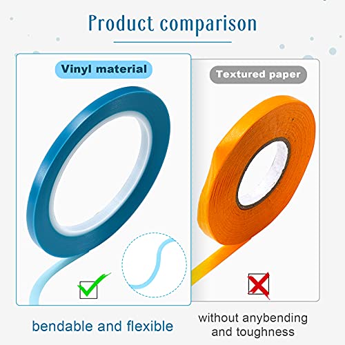 Image of Nezyo 6 Pcs Vinyl Pinstripe Tape Auto,Blue,1 /16,1 /8, 1 /4 Inch