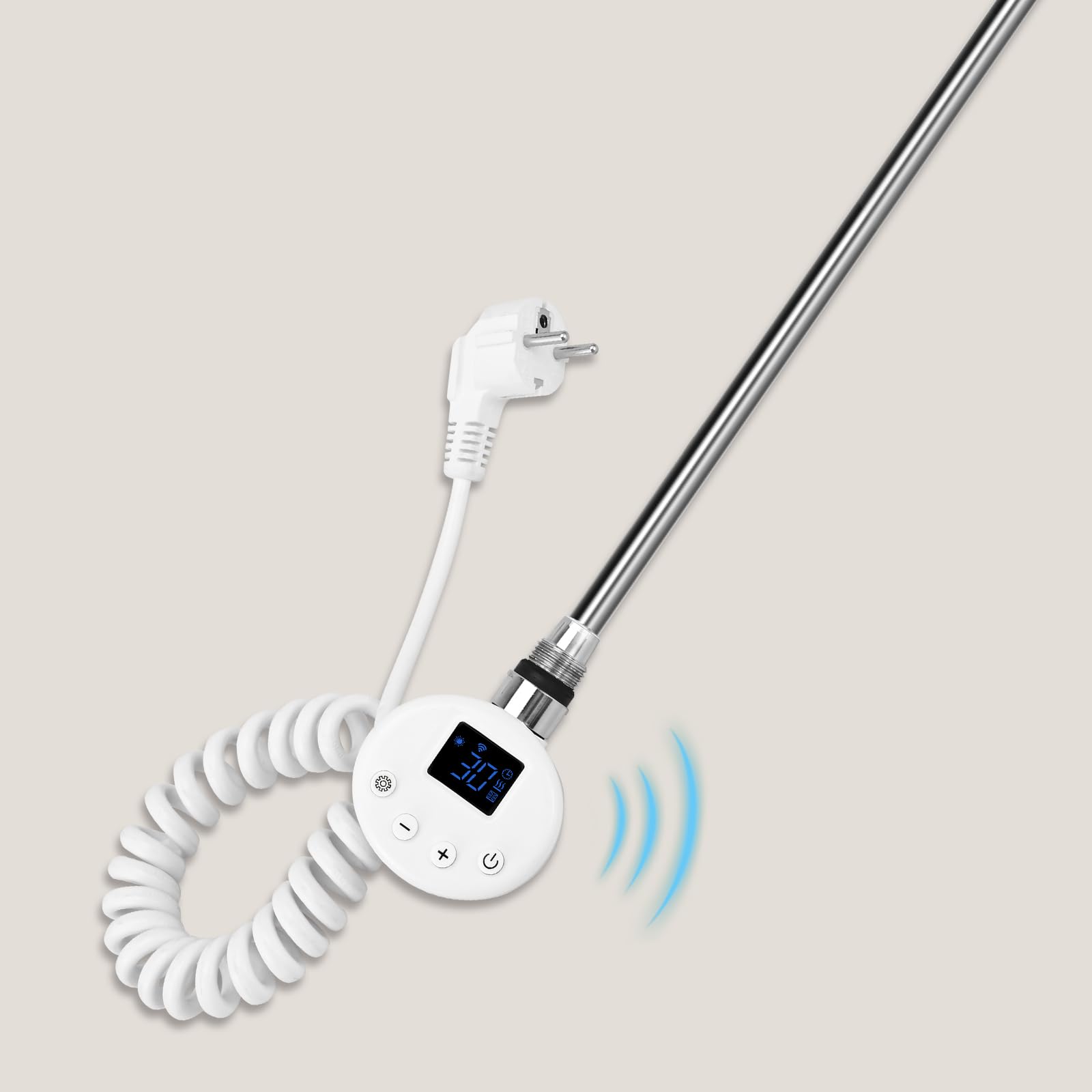 S'AFIELINA Barra calefactora con termostato 600W con WiFi, programable y Control de Temperatura, Acero Inoxidable, Compatible con Resistencia para toallero eléctrico, Blanco