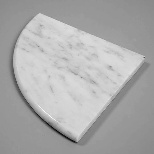 Miniatura 4 de Soulscrafts Italian Bianco - Estante esquinero de mármol blanco Carrara pulido de 9 x 9 x 58 pulgadas, borde redondo, paquete de 1