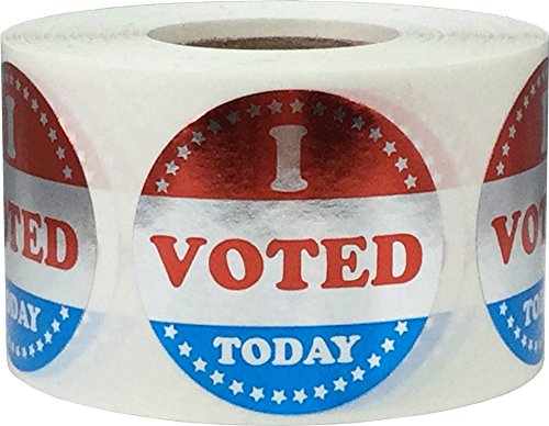 Autocollants ronds I voted Today argent métallisé pour simplifier les jours de vote