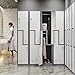 Letaya Locker for Employees,Metal Storage Lockers 2 Door Clothes Organizer Cabinet for Work,School,Gym,Home,Office,Staff,Kid Room (White Grey)
