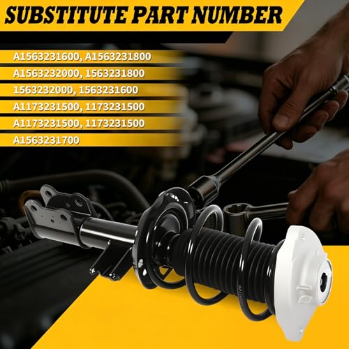 Image of Front Right Strut Assembly Fit CLA250 2013-2020 | 1563231900,CLA45 2014-2020,GLA45 AMG 2014-2019,A1563231600,1563231800, front right strut and coil spring assembly