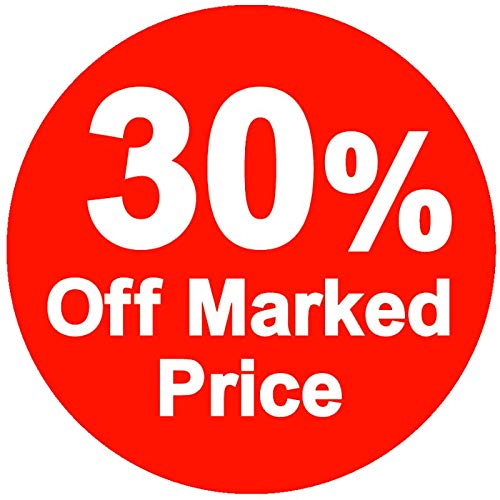 % Off Marked Price Tags 13mm Pack of 1000 Red Round Sticker 30% Reduced Stickers Sale Stickers for Retail Store Easy Peel Self Adhesive Sticky Labels Removable Sale Tags for Retail Sticker Labels — image 1