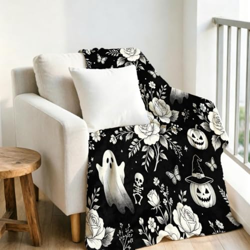50x59 Inch Gothic Lace Coloring Blanket Halloween Art for Adults Decor,A - image 7