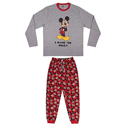 CERDÁ Life'S Little Moments Hombre Pijama Mickey Mouse Licencia Oficial Disney, Gris, M, 2200006207_T3M C53