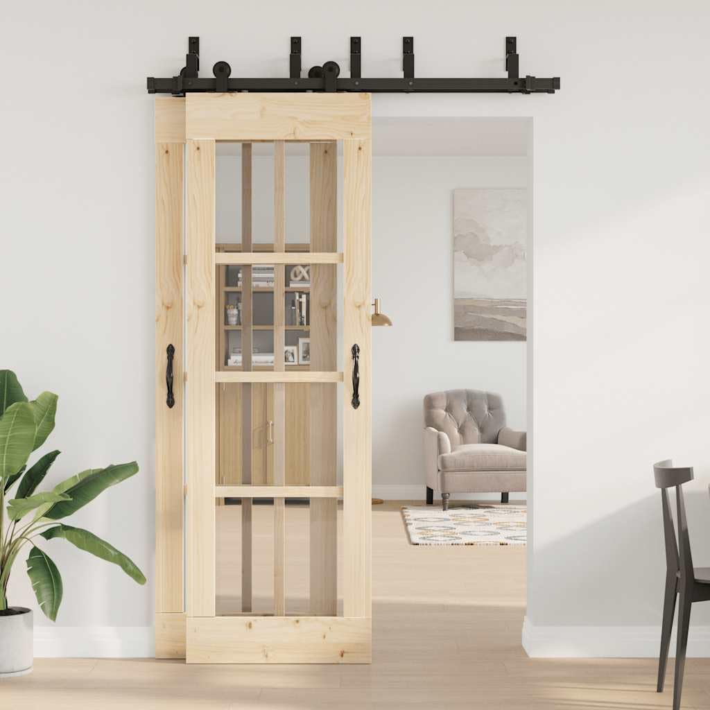 Juego de herrajes para puerta corredera de 152,5 cm, acero negro, capacidad de carga de 80 kg, para puertas de granero con soporte de bypass, ruedas y topes, riel silencioso para armario y