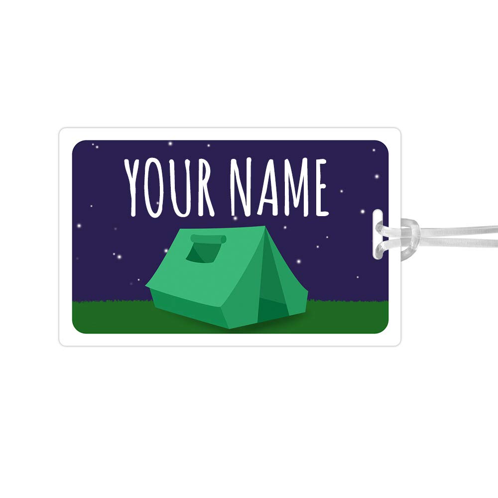 Kids Labels Durable Large Luggage & Bag Tag Camping Design