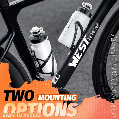 Image of West Biking Bike Water Bottle Cages Ultra-Light Durable PC Bicycle Bottle Holder with Screws Tool, Easy Installation Bicycle Drink Cup Holders Cycling Kettle for MTB Road Bikes