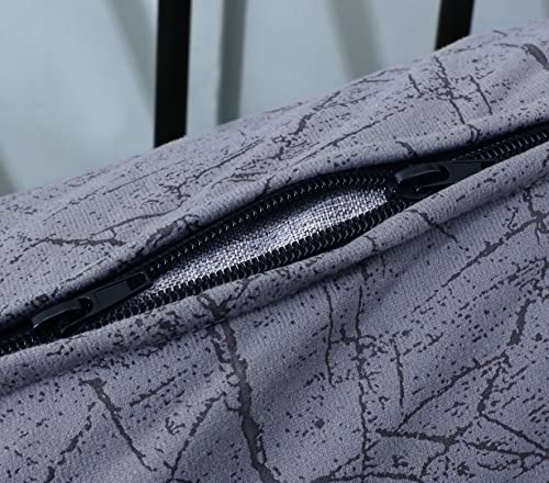 OctoRose Full Size 3 Side Zipper Premium Velvet Rich Opulent Color Bushes - Grey Futon Cover Sofa Daybed Couch Mattress Slipcover (Bush-Grey, Full Size) - Image 3