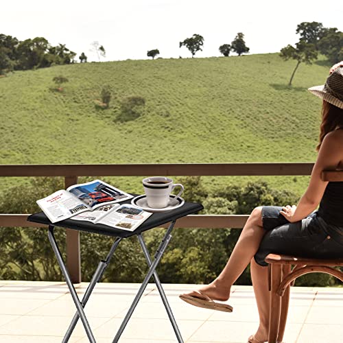 Image of Garden 4 you Folding TV Tray Table,TV Dinner Table with Sturdy MDF Top,Eating Trays for Living Room with No Assembly Required, 2PCS (Black)