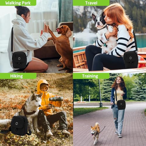 COOWONE wasserdichte Hundeleckerli-Tasche, Hohes Volumen Hundespaziergang Tasche,Kompakt und leicht Leckerli-Tasche für Hunde, Hundetasche mit Poop Bag Dispenser, Crossbody Bag für Hundetraining