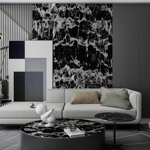 Image of WALLMATE Marble Wallpaper Self Adheisve Marble Wallpaper Waterproof Countertop Furniture Kitchen Marble Sticker (Black Marble, 24x60 Inch)