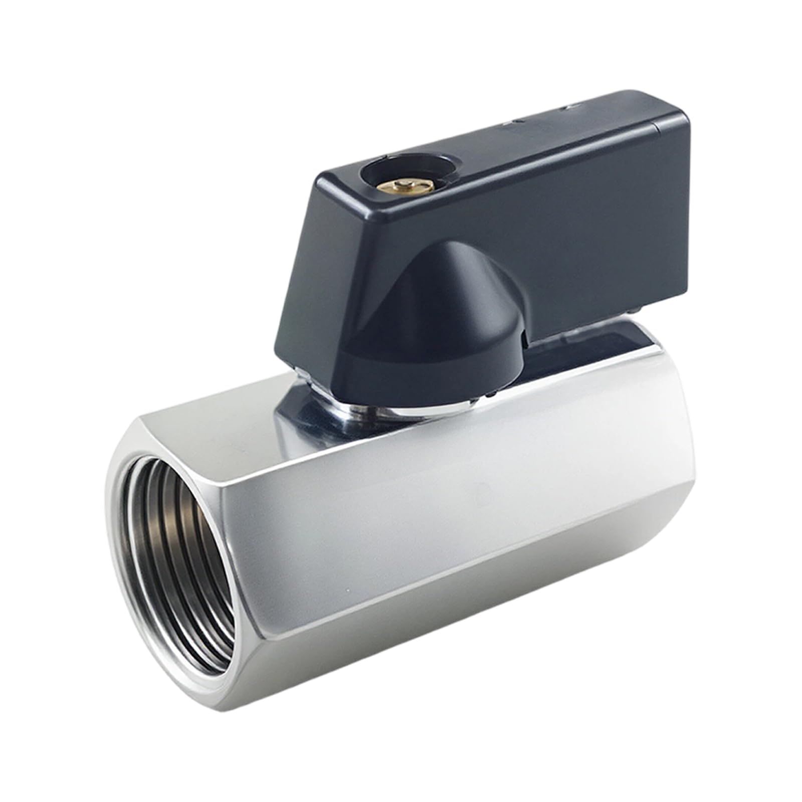 Threaded Shutoff Fitting Brass Inline Control Part with PTFE Sealing and Black Lever for Compact Utility Line Use Manual Shutoff Inline Control Branch Line Utility Fitting Plumbing Repair Pneumatic