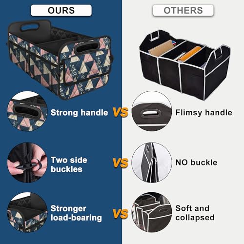 Image of Deosk Trunk Organzier and Storage with Reinforced Handles,Car Accessories for Women /Men 50L Waterproof Polyester for Car /SUV /Minivan /Truck(Medium, Triangle)