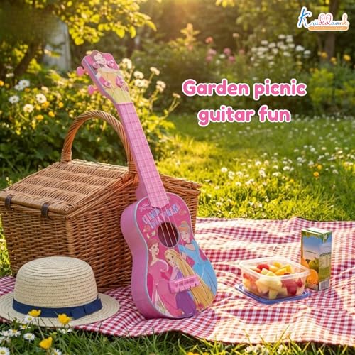 Image of Princess Theme Toy Guitar for Girls - Lightweight & Durable Educational Musical Instrument for Toddlers - Pink Guitar| Birthday Gift for Kids Ages 3+