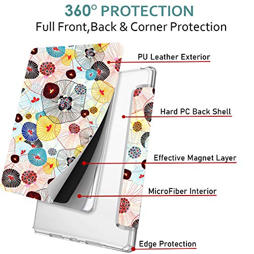 Image of DuraSafe Cases for iPad PRO 12.9 3 [ 3rd Generation 2018 ] A1876 A2014 A1895 MTHN2HN /A MTHU2HN /A MTEL2HN /A MTEM2HN /A Trifold Printed PC Lightweight Protective Clear Back Cover - Yarn Flowers