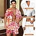 Depleadofei Pink Palm Tree Couple Pajamas Matching Sets Button Down Sleepwear with Shorts Summer Sleep Shirts Comfy 2 Piece Hawaiian Pjs Sets for Women Men Fashion Loungewear