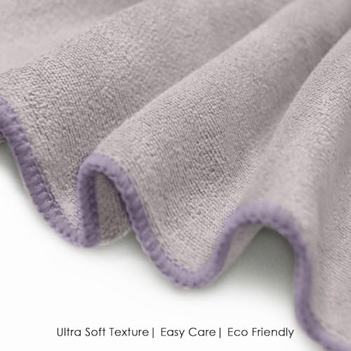Image of HOUSSE Natural Microfiber Face Towel Atmosphere Gray | Quick Dry Makeup Remover | Antimicrobial for Sensitive Skin | Eco-Friendly 450 GSM | Soft Touch Set | 30x30 cm | Pack of 4