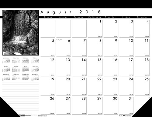 House of Doolittle 2018u00962019u00a0mensuel Sous-main Calendrier, Academic, Noir sur blanc, 55,9u00a0x 43,2u00a0cm, Août à août (Hod1225u00a0-19)