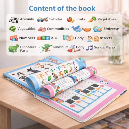 Image of Braintastic English Words Sound Book for Kids - Interactive Talking Learning Book with 300+ Words, Touch & Listen Educational Audio Book, Early Learning Toy for Toddlers, Boys & Girls Age 3+ Years