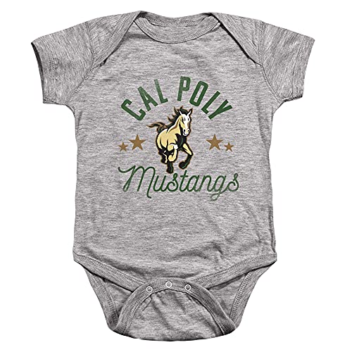 California Polytechnic State University Official Mustangs Unisex Infant Snap Suit for Baby,Athletic Heather, 18 Months