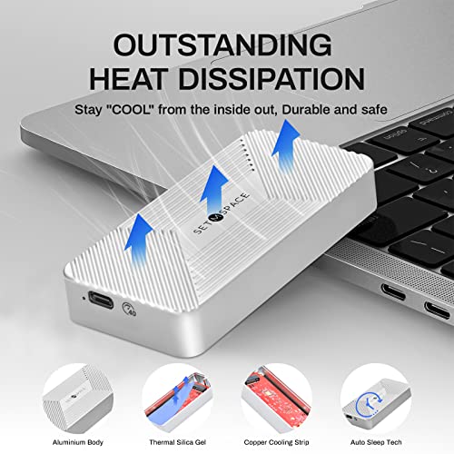 Caja externa NVMe M.2 40Gbps SETMSPACE aluminio USB-C miniatura 3