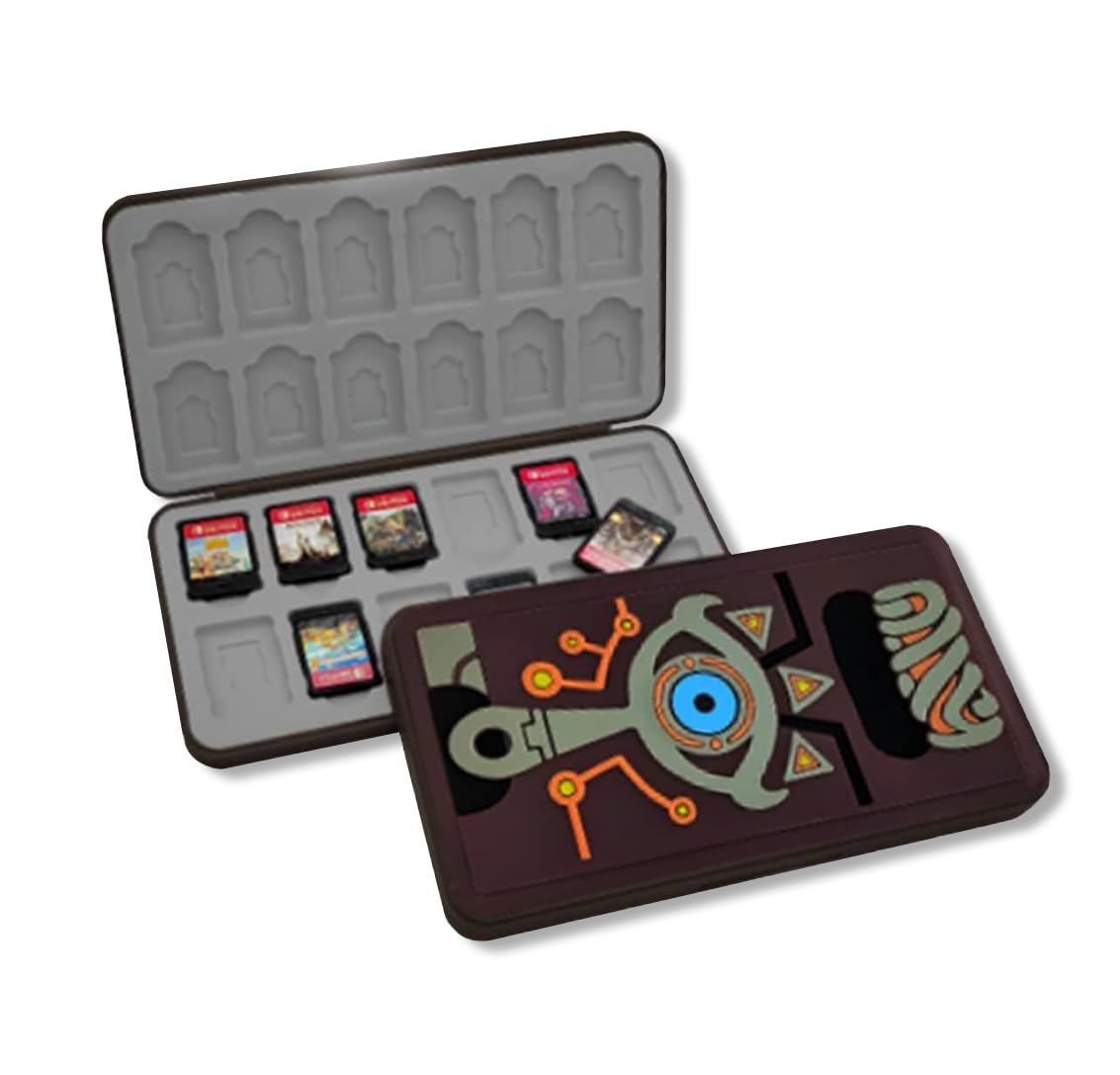 Estuche de Tarjetas de Juego para Nintendo Switch,Funda de Juegos Switch,Estuche de Almacenamiento de Juegos Portátil,Game Card Case Gran Capacidad 24 Tarjetas NS 24 Tarjetas TF (Zelda-S-E)