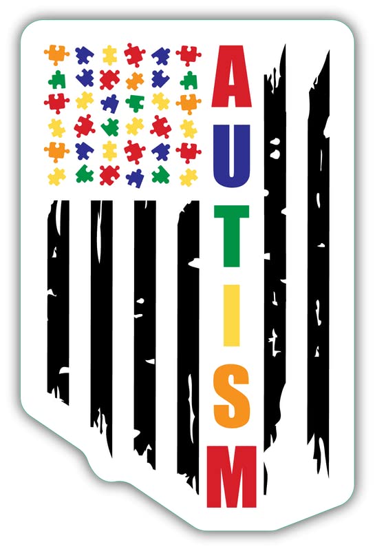 Imán decorativo de 5.5 pulgadas con bandera americana para autism miniatura 1