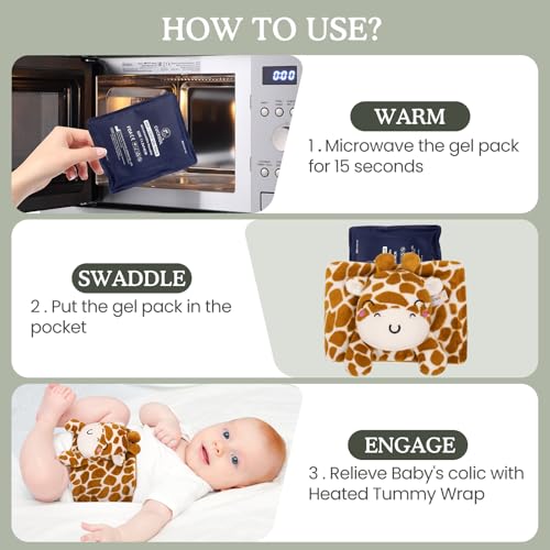 image for Cuckool Baby Colic and Gas Relief, Heated Tummy Wrap for Newborns Bell