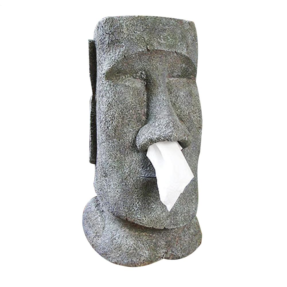Faccia di pietra 'isola di Pasqua – 18 x 21 x 32 cm tessuto testa in