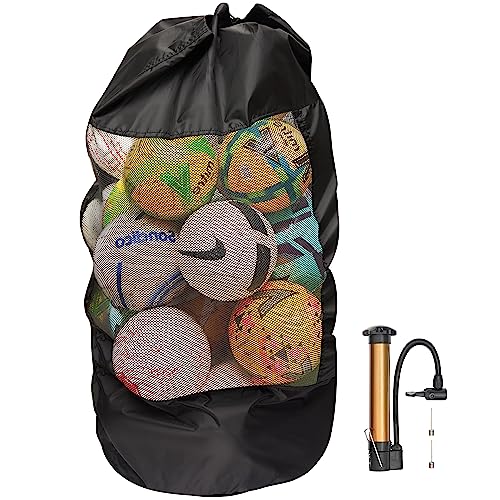 Bramble - Groß Fußball Balltasche Ballnetz für 12-15 Bälle, 110cm - Premium 420D Oxford - Fussballtasche für Transport & Aufbewahrung